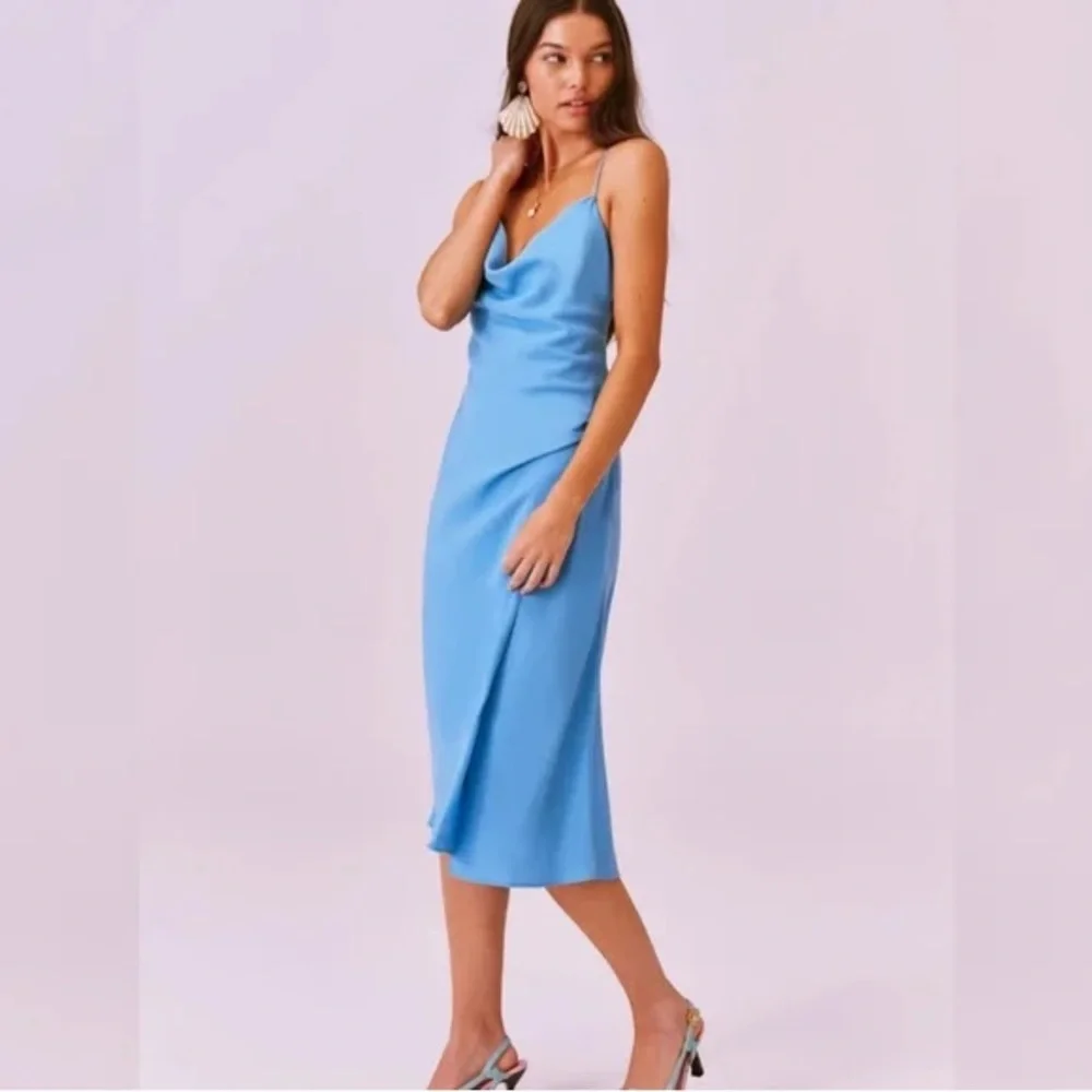 Finders Keepers Calypso Midi Dress Blue Xxs NWT - Picture 2 of 9